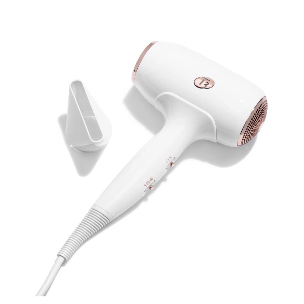 LAST DAY T3 White and Rose Gold Hair Dryer with Concentrator Nozzle